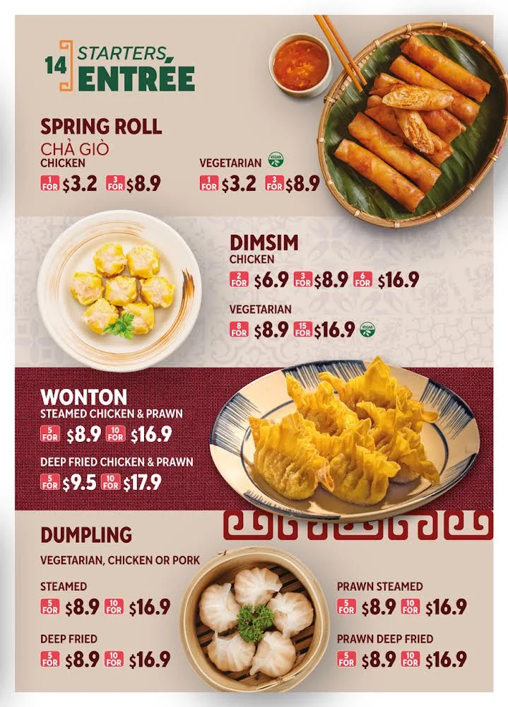 Menu, Viet Menu Marion