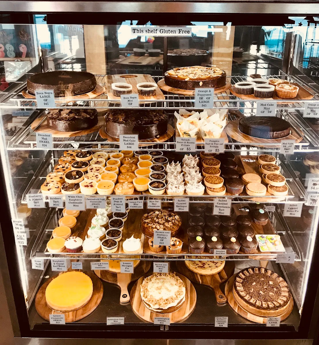 Menu, Decadence Cakes Gifts & Treats
