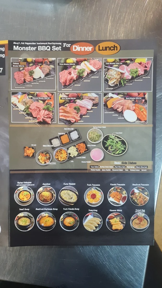 Menu, Monster BBQ & Chicken Maribyrnong