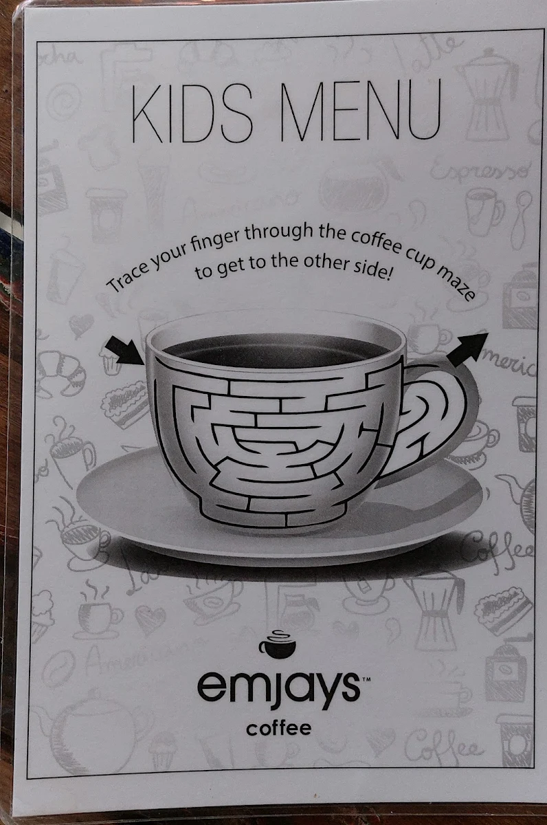 Menu, Emjays Coffee