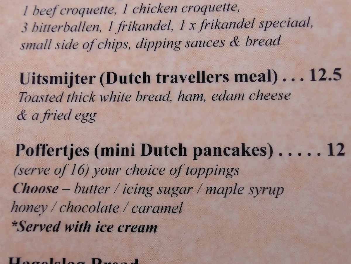 Menu, Big Oma’s Coffee House