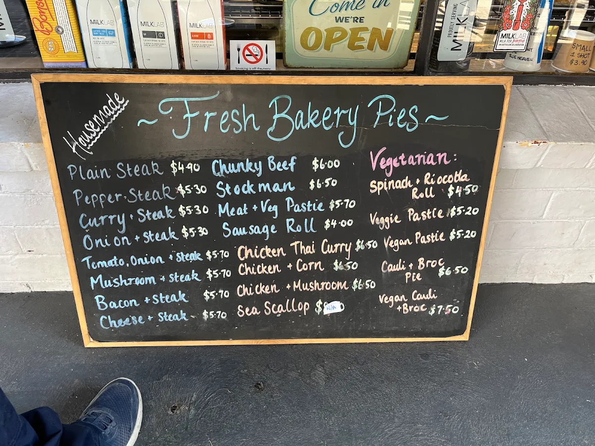 Menu, The Warburton Bakery