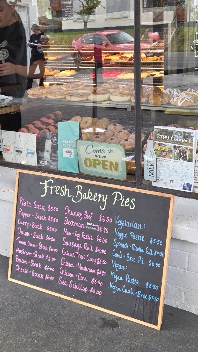 Menu, The Warburton Bakery
