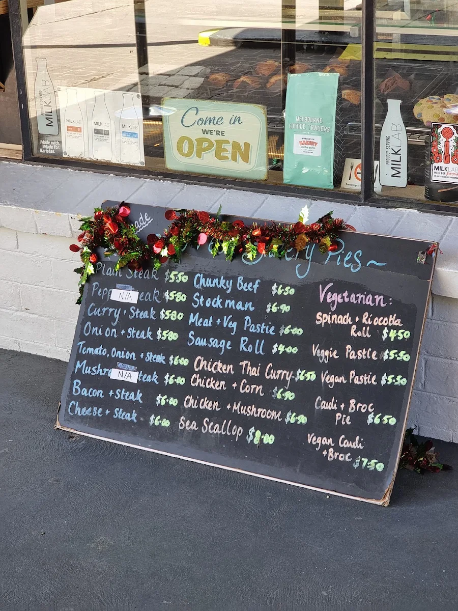 Menu, The Warburton Bakery