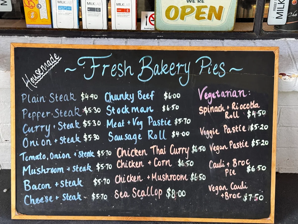 Menu, The Warburton Bakery