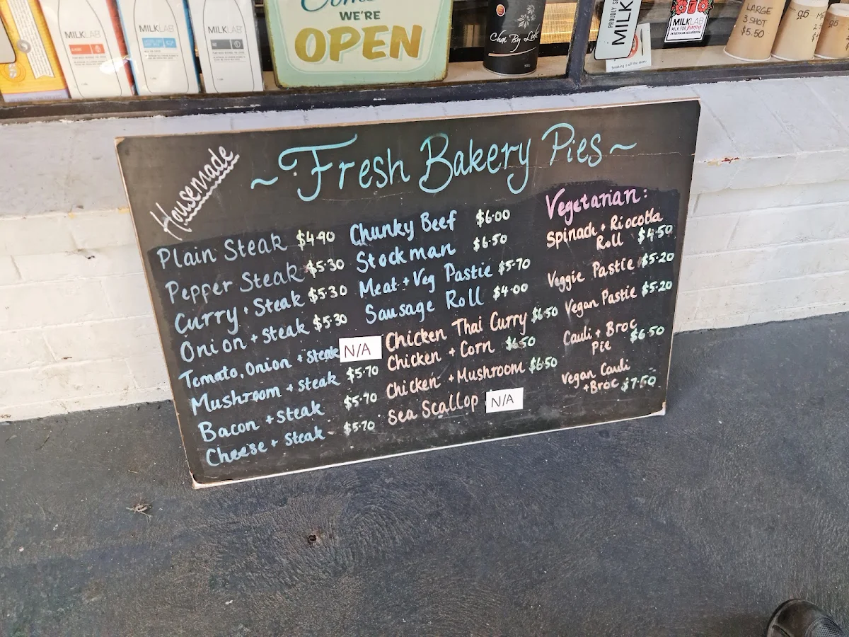 Menu, The Warburton Bakery