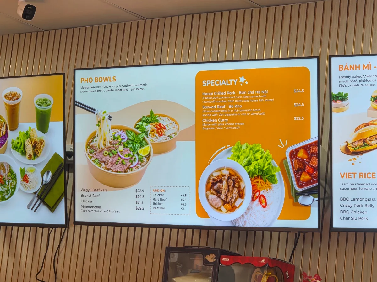 Menu, Rio's Rolls and Bowls