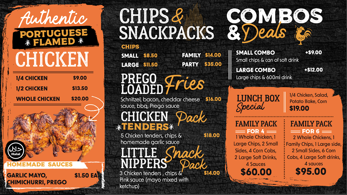 Menu, Prego Glebe