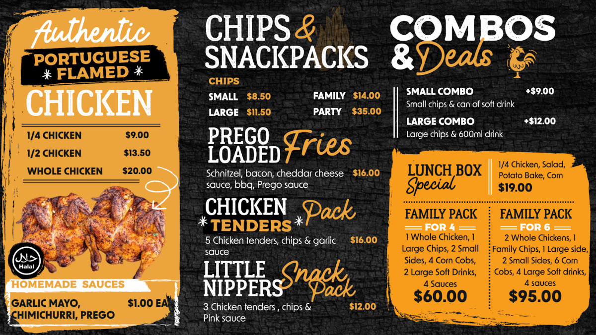 Menu, Prego Glebe
