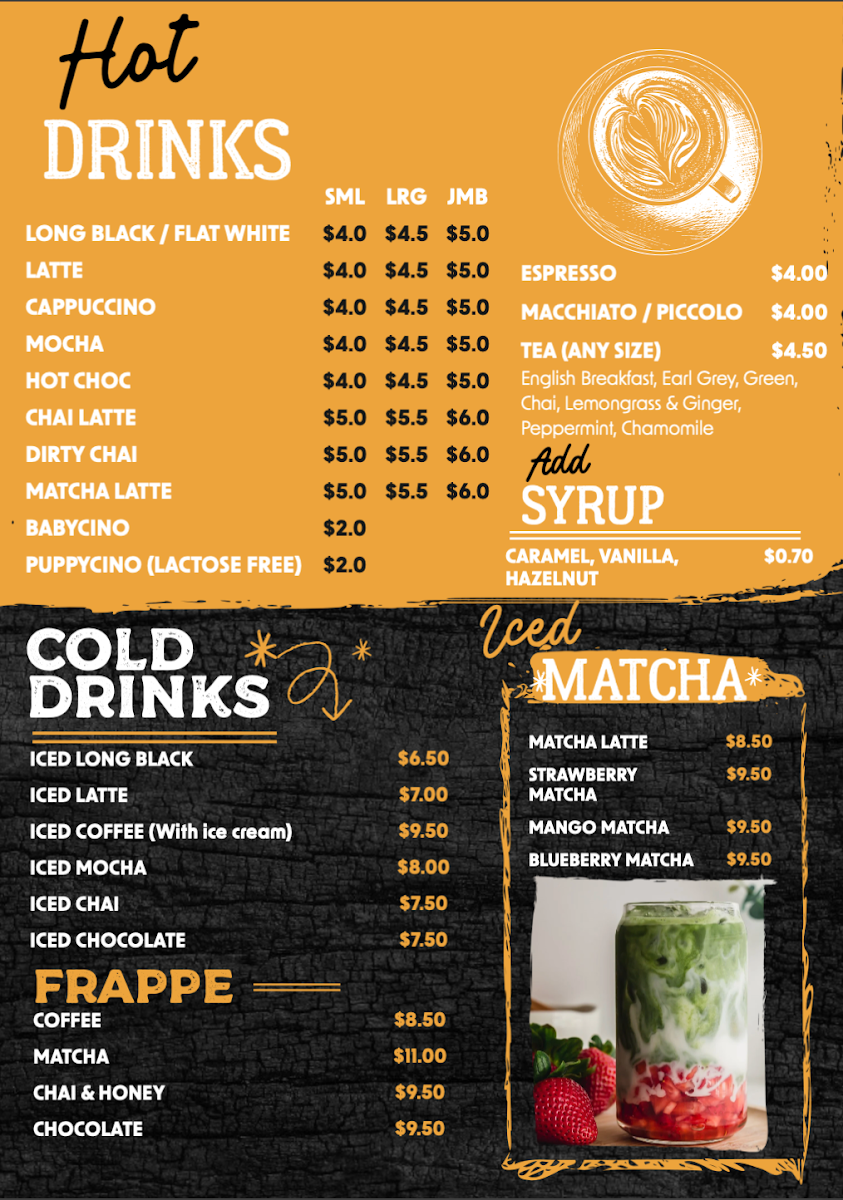 Menu, Prego Glebe