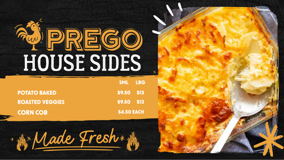Menu, Prego Glebe