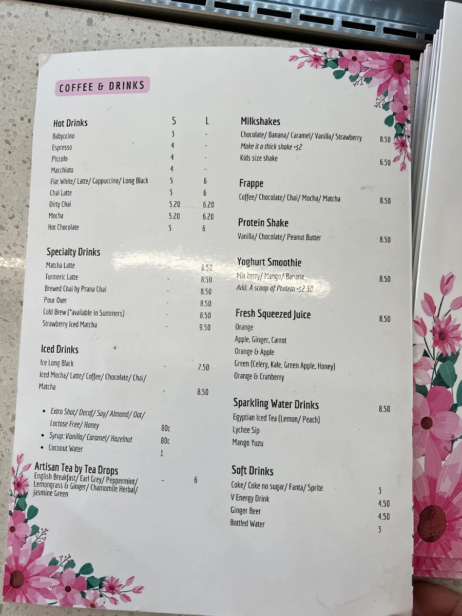 Menu, The Coffee Studio Rouse Hill