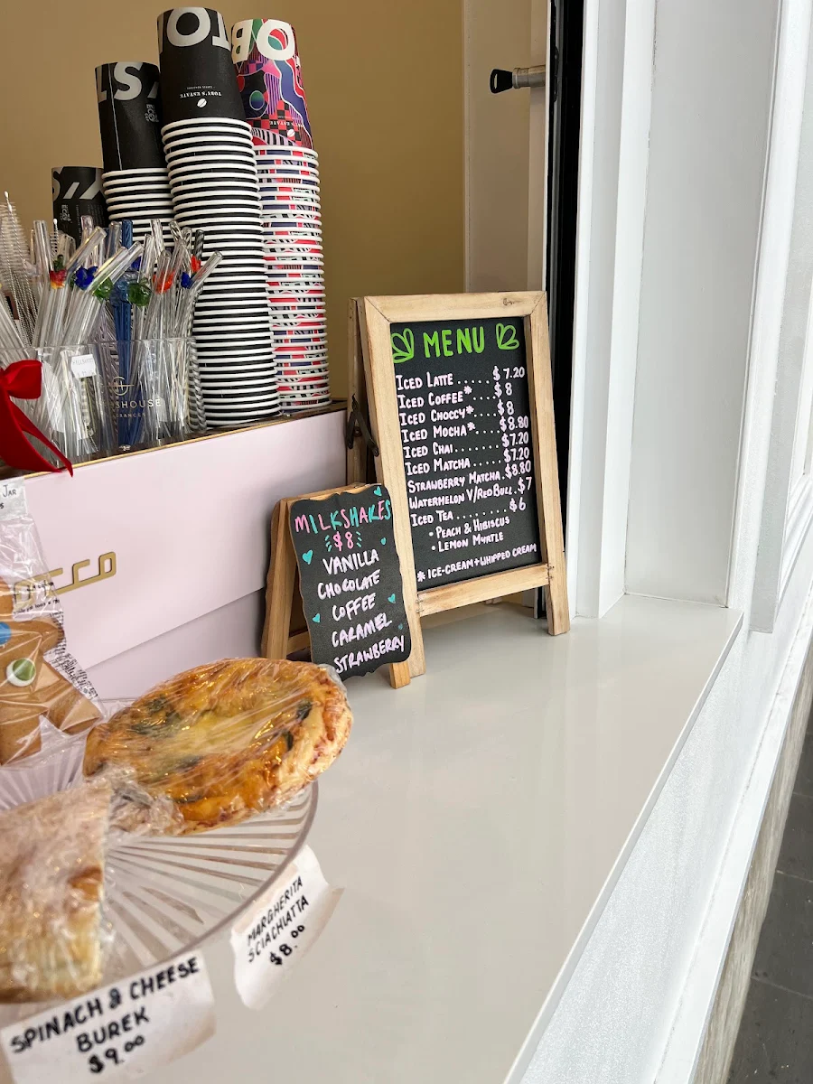 Menu, The Hills & Co Boutique cafe