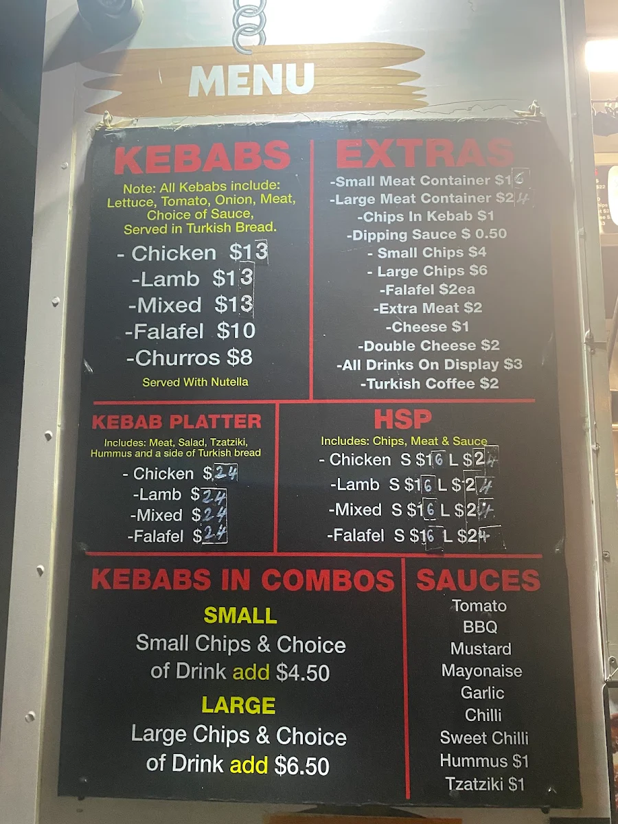 Menu, Oh My Grill