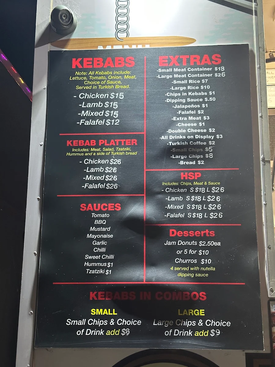 Menu, Oh My Grill