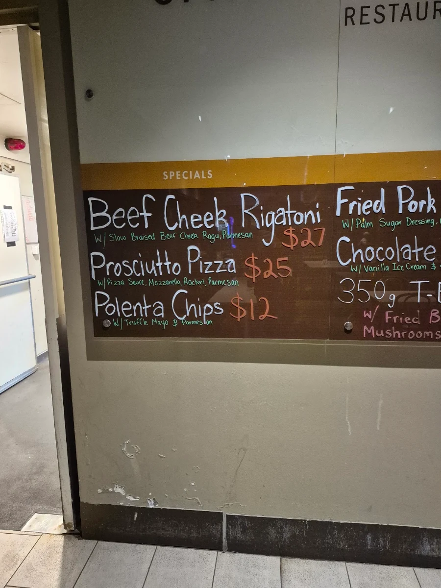 Menu, Quakers Inn