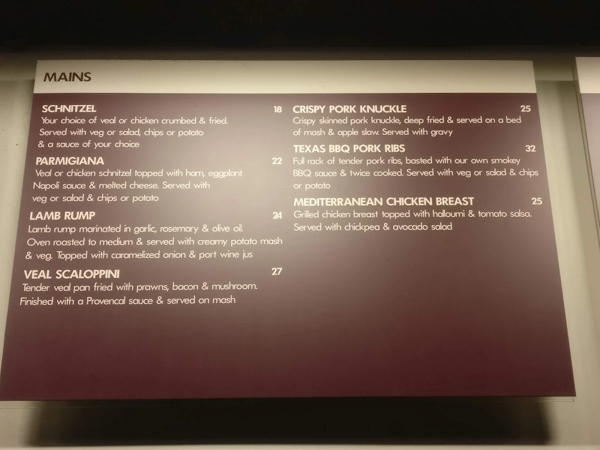 Menu, Quakers Inn