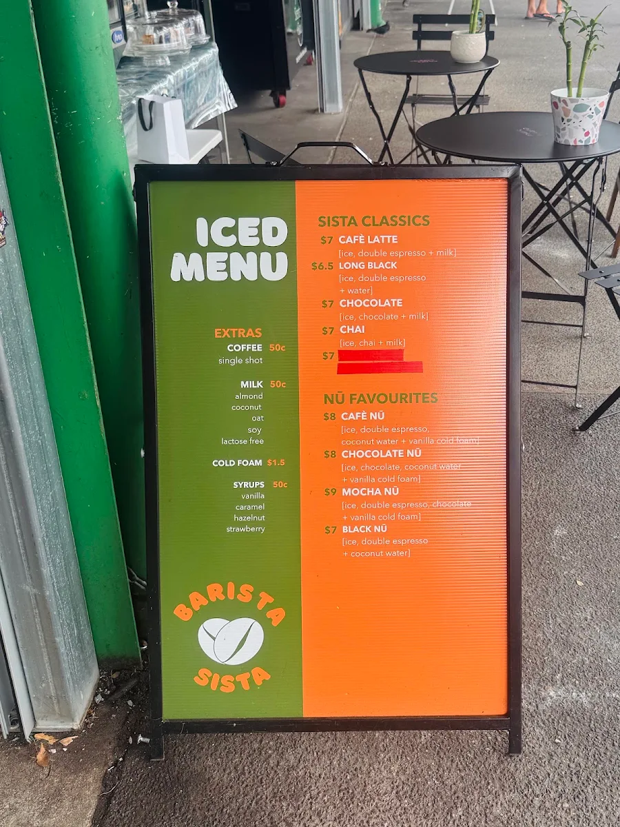 Menu, Barista Sista
