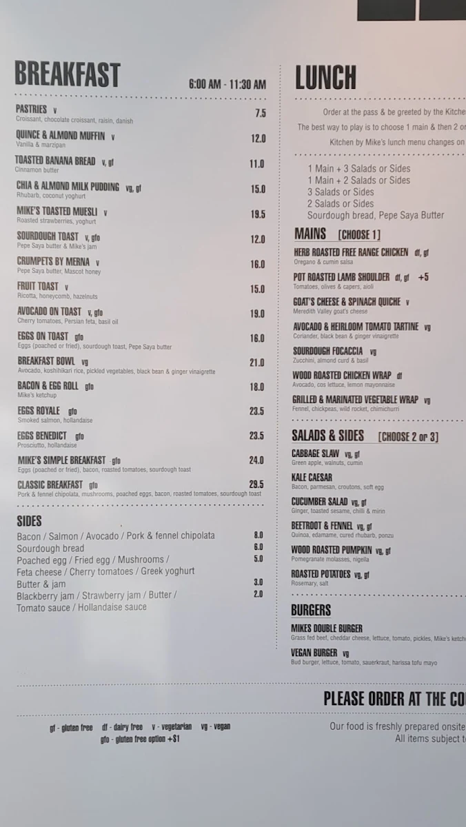 Menu, Kitchen by Mike Express