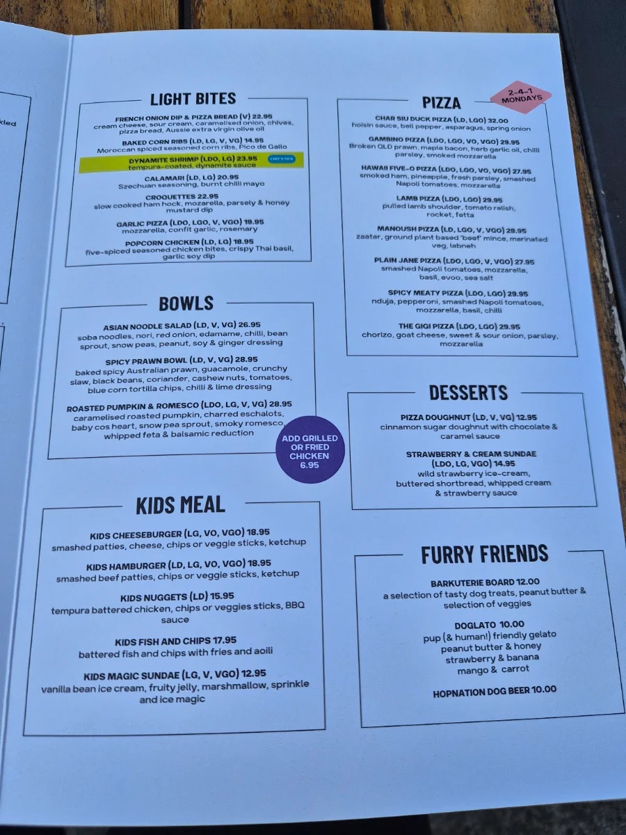 Menu, BrewDog - South Eveleigh