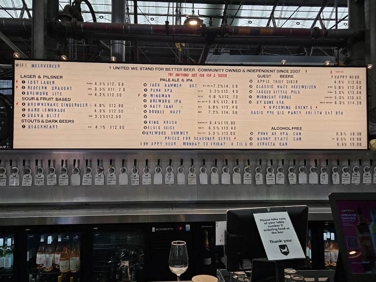 Menu, BrewDog - South Eveleigh