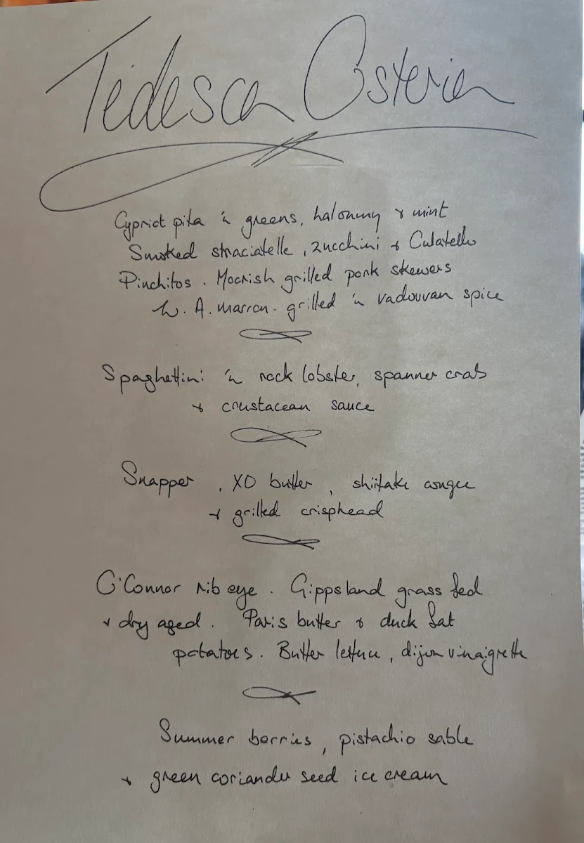 Menu, Tedesca