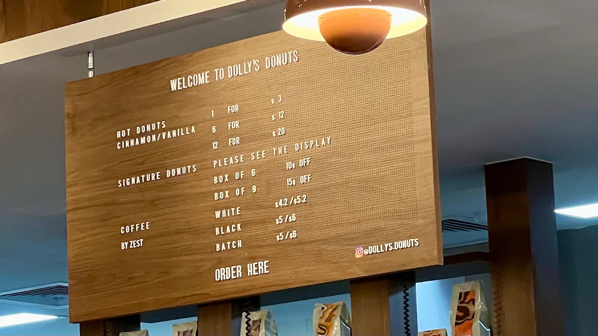 Menu, Dolly's Donuts