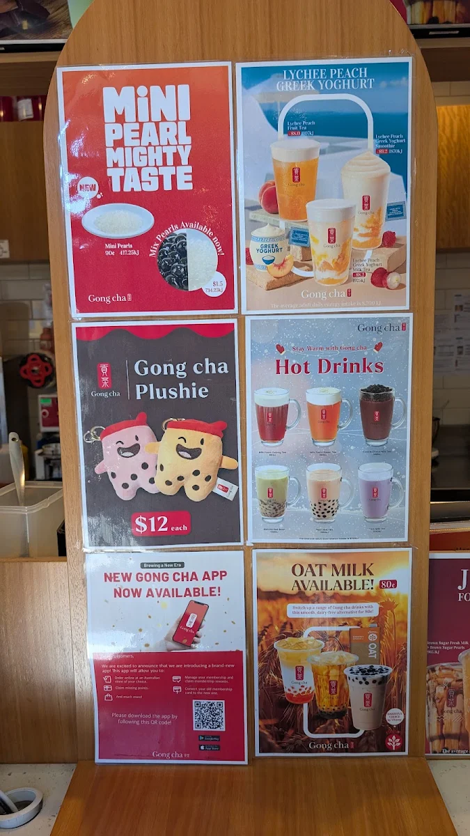 Menu, Gong cha Barkly Square