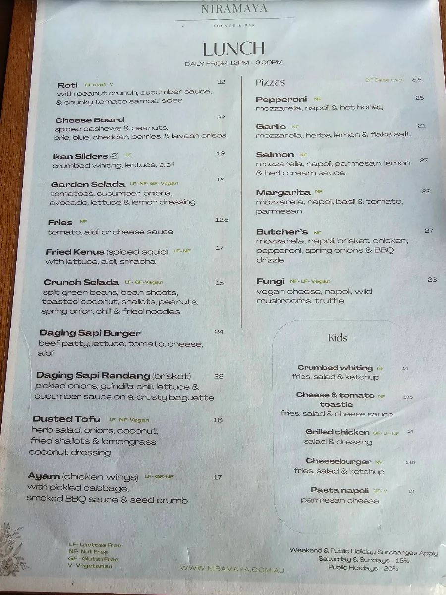 Menu, San-ti Restaurant and Bar