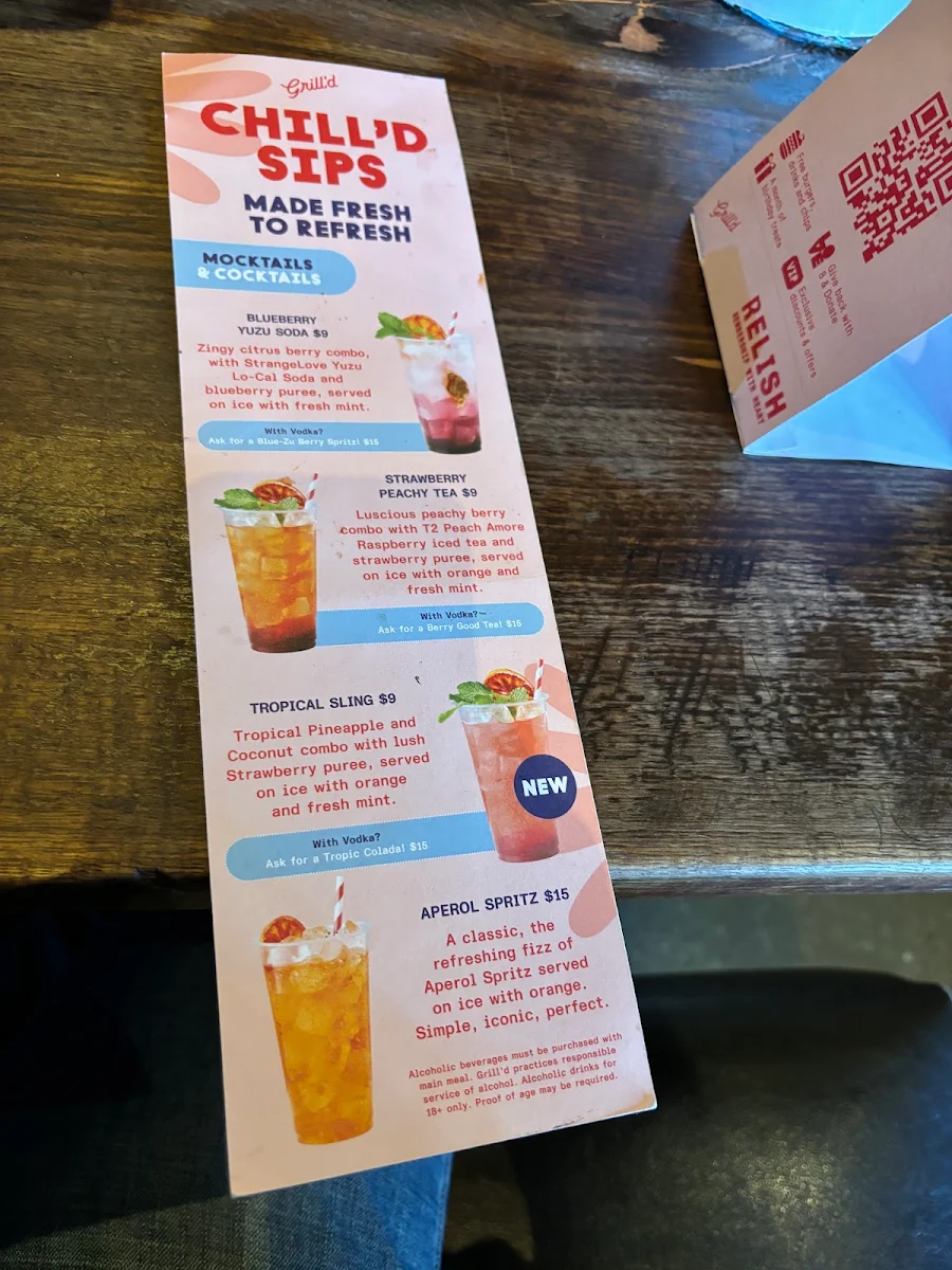 Menu, Grill'd Burgers - Rockingham