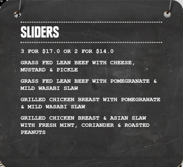 Menu, Grill'd Burgers - Rockingham