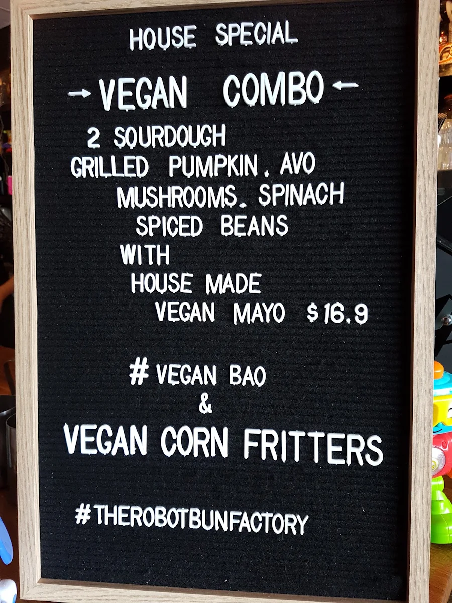 Menu, The Robot Bun Factory Cafe