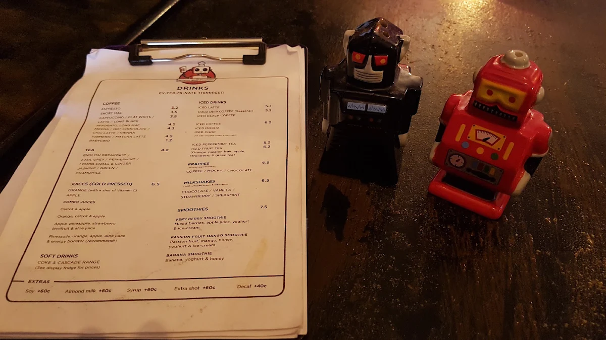 Menu, The Robot Bun Factory Cafe