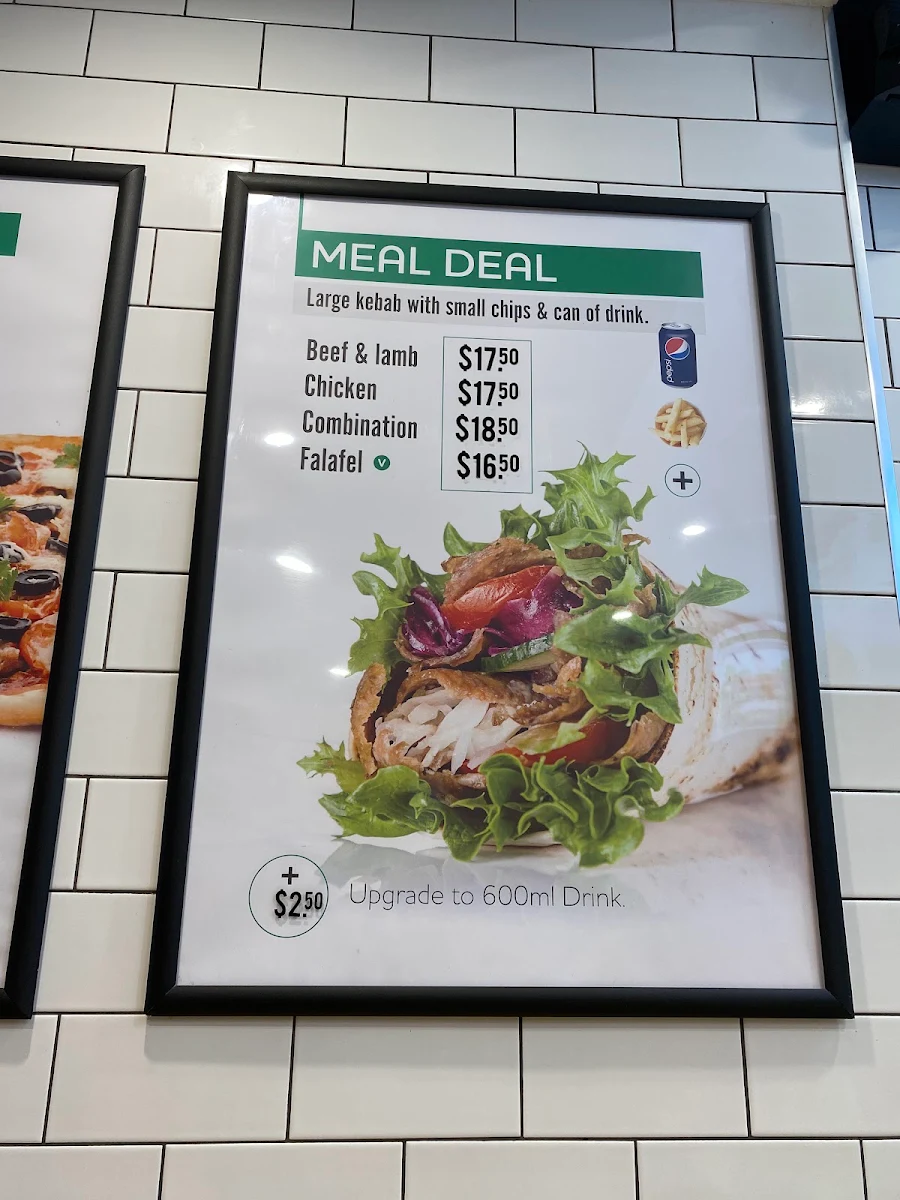 Menu, Valley Kebab Shop