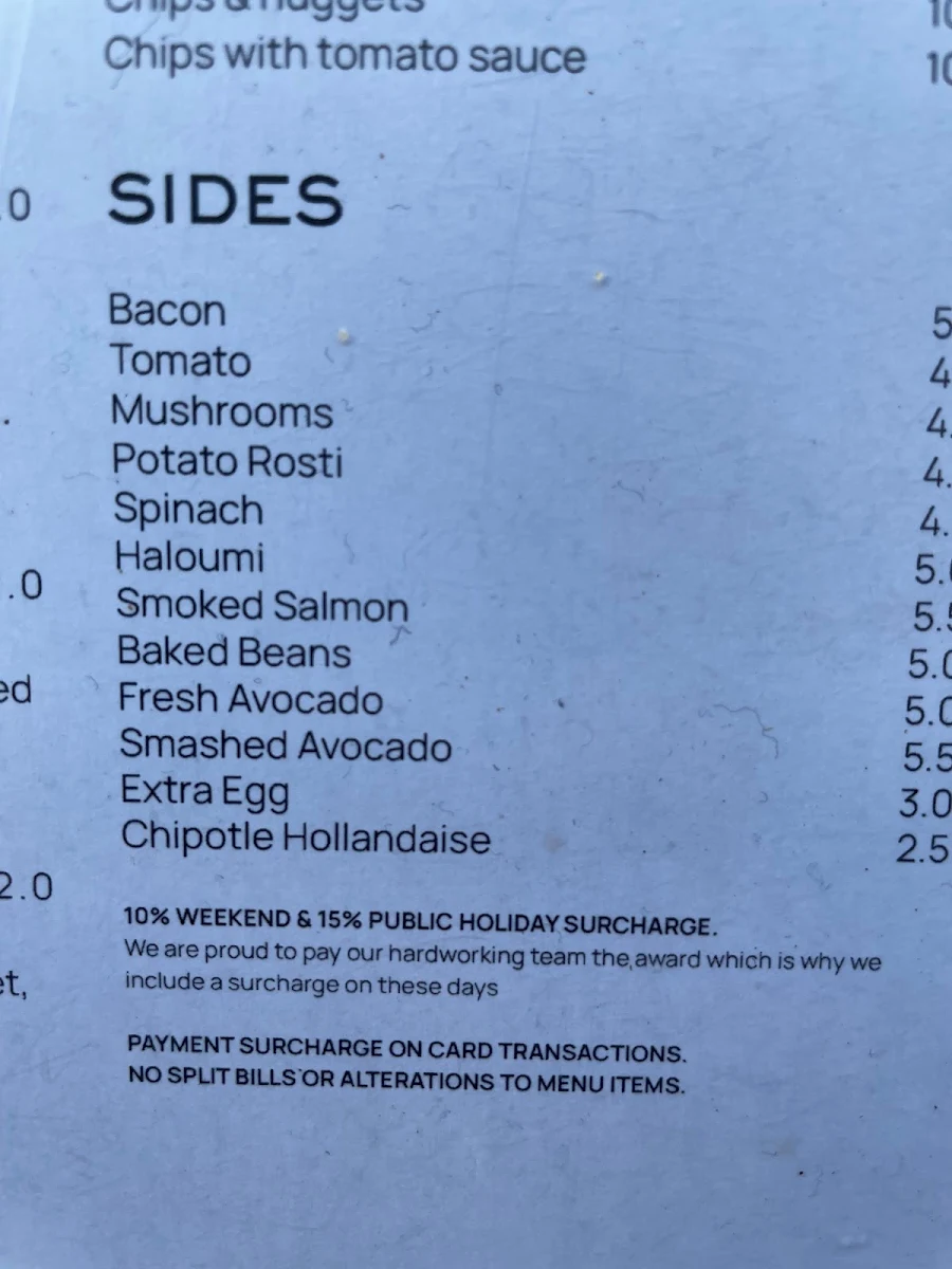 Menu, Miss Frank