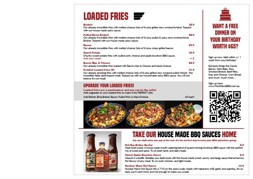Menu, Third Wave BBQ Ascot Vale