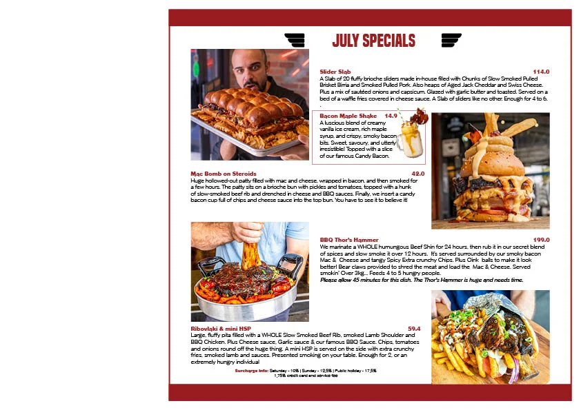 Menu, Third Wave BBQ Ascot Vale