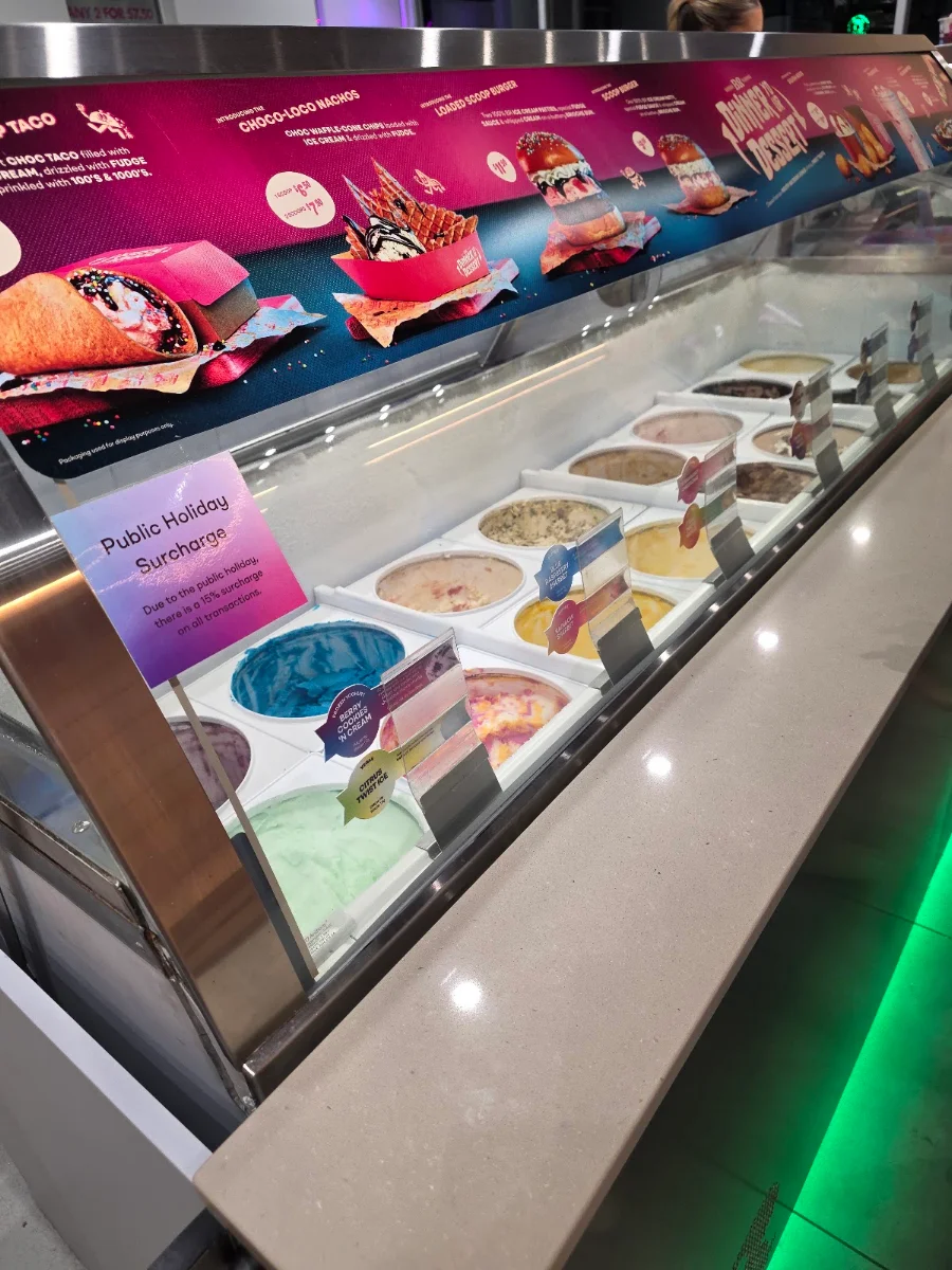 Menu, Baskin-Robbins Helensvale