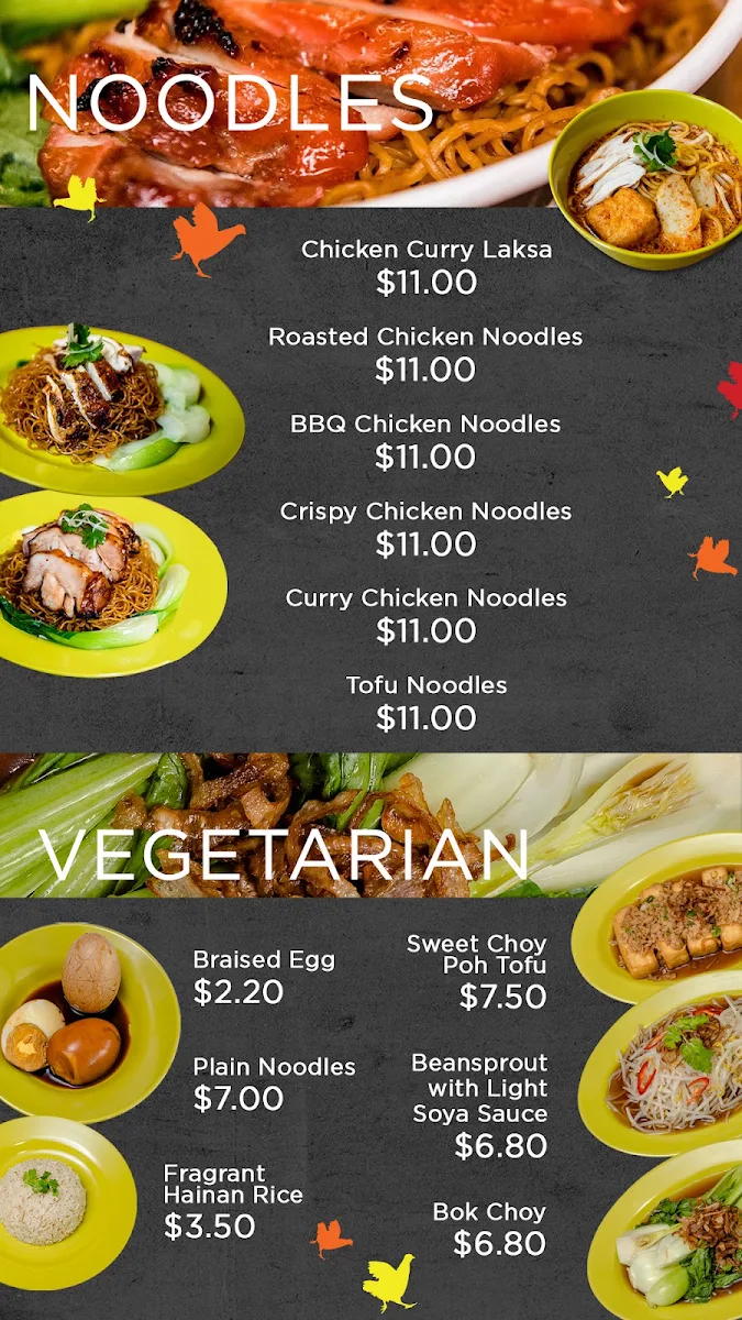 Menu, Chicken Rice Corner (Allendale Square)