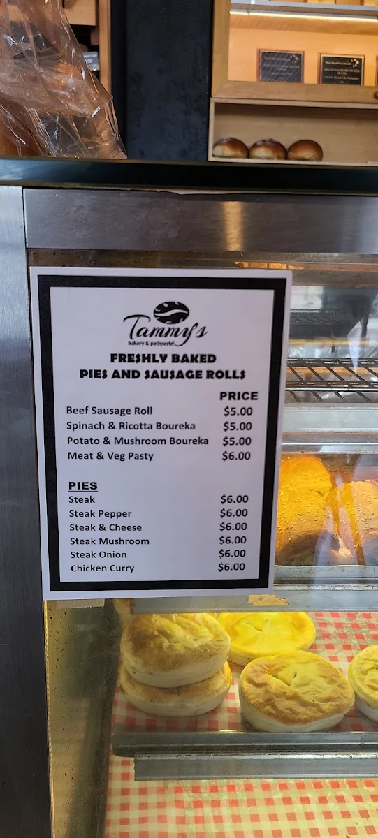 Menu, Tammy's Bakery & Patisserie