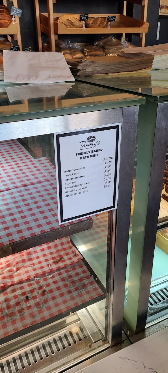 Menu, Tammy's Bakery & Patisserie