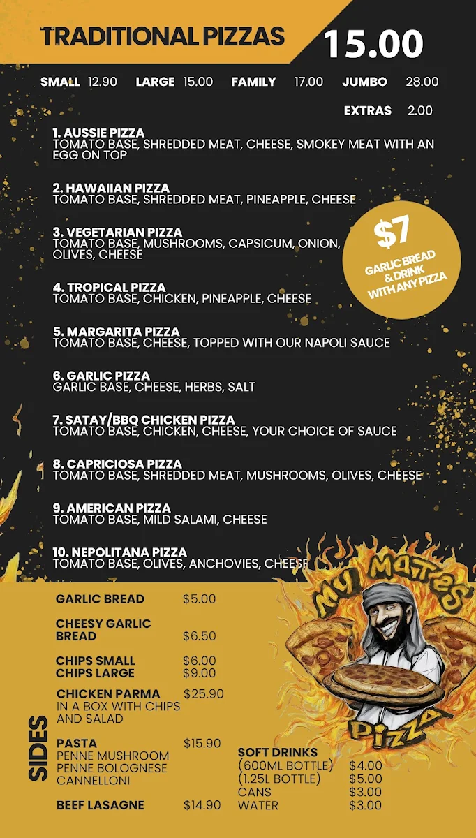 Menu, My Mates Pizza Kealba حلال