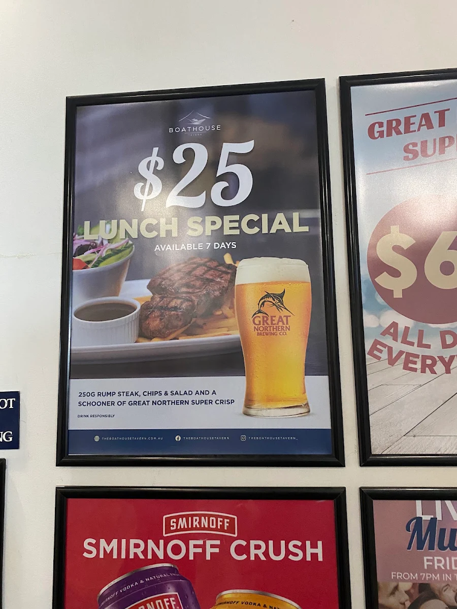 Menu, The Boathouse Tavern