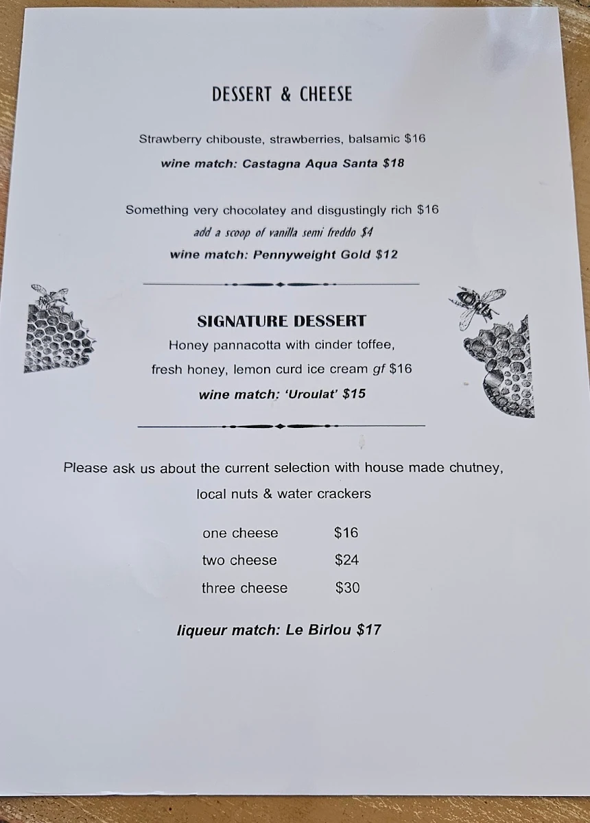 Menu, Ford Street Enoteca (formerly Ox and Hound Bistro)