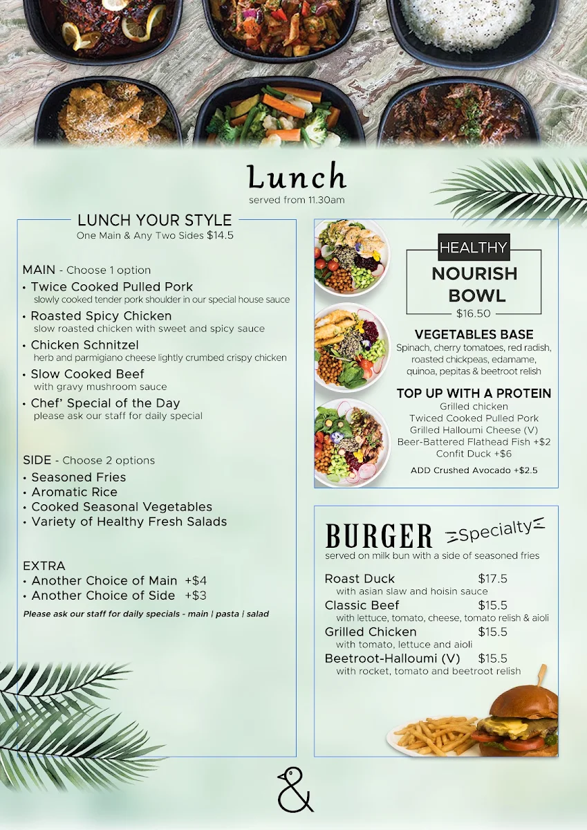 Menu, The Naked Duck Martin Place