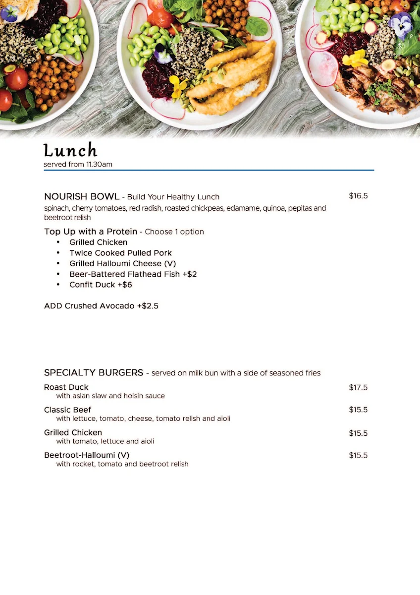 Menu, The Naked Duck Martin Place