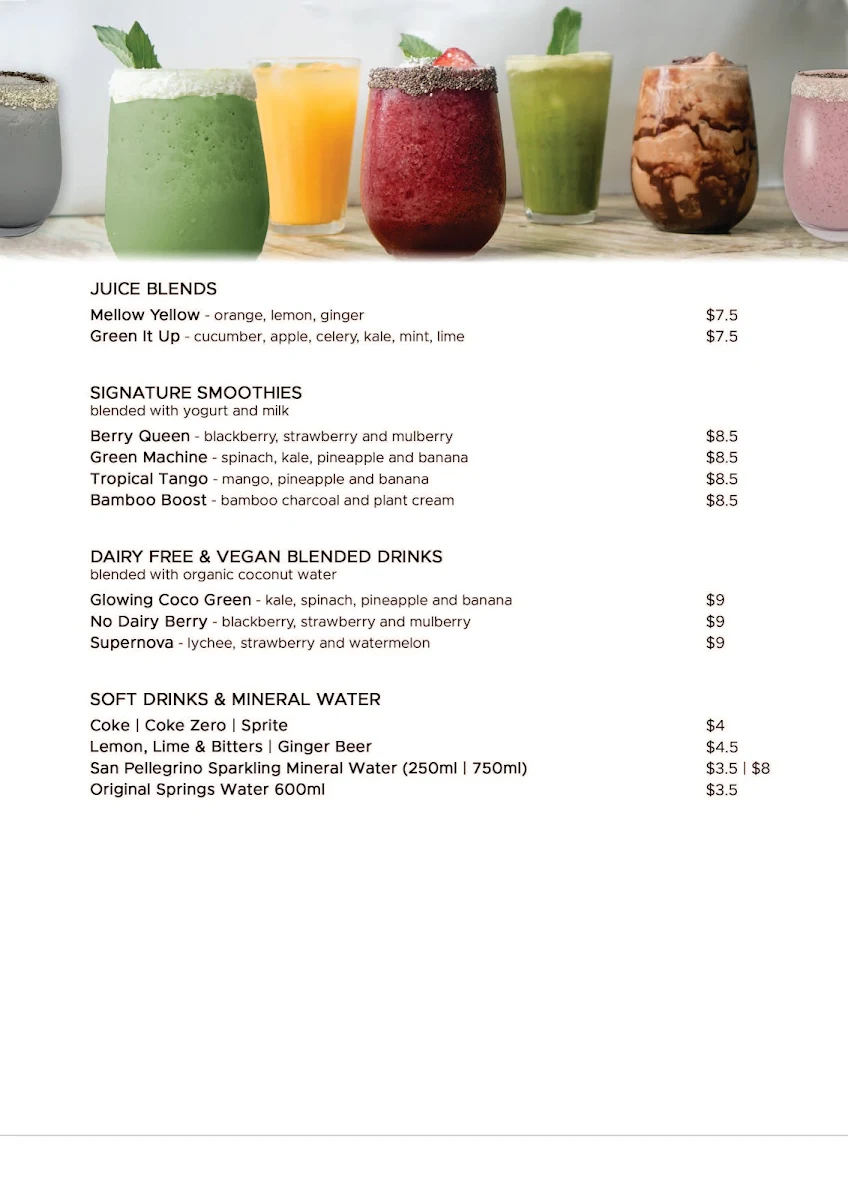Menu, The Naked Duck Martin Place