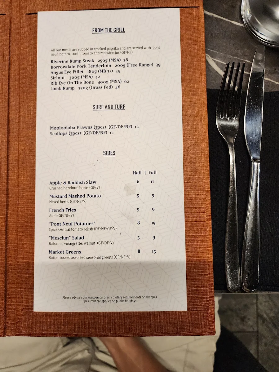 Menu, Spice Central Kitchen & Bar