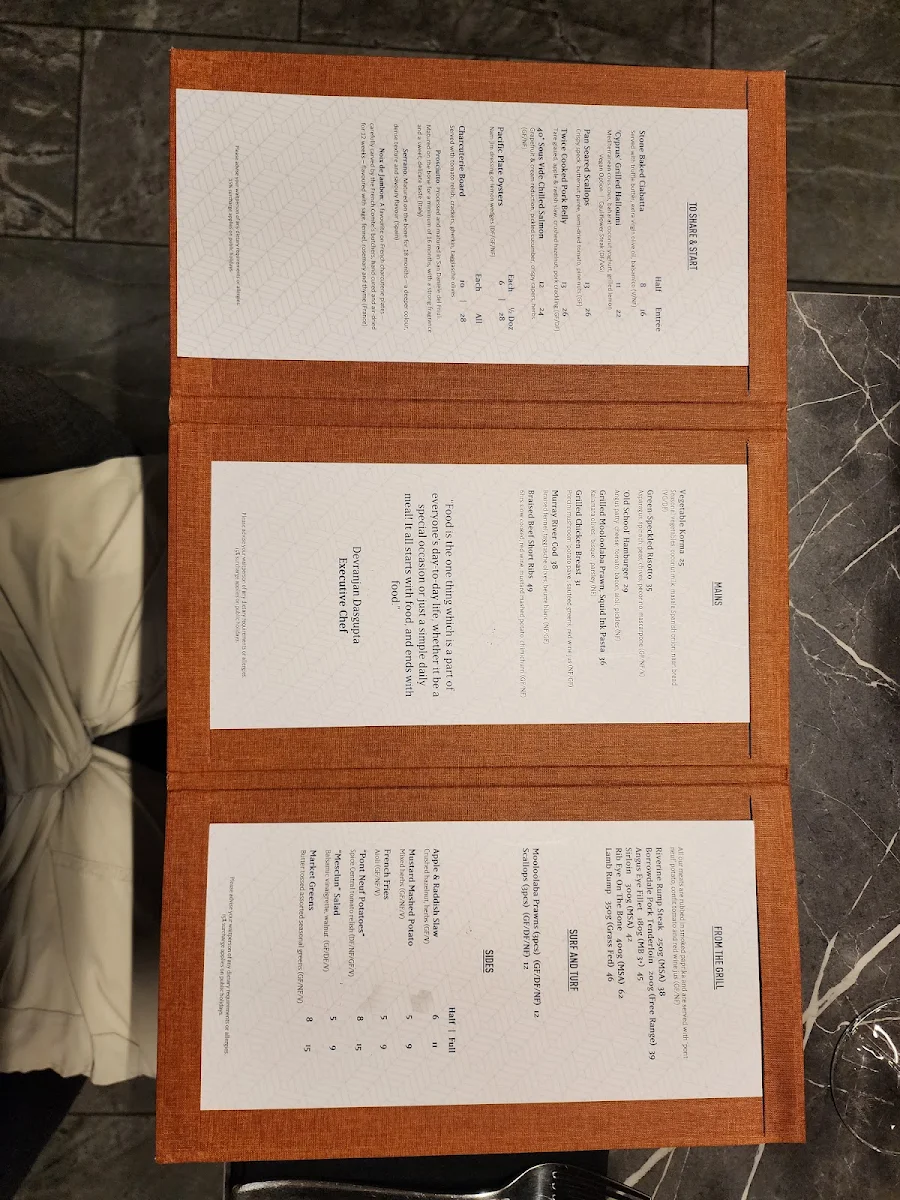 Menu, Spice Central Kitchen & Bar