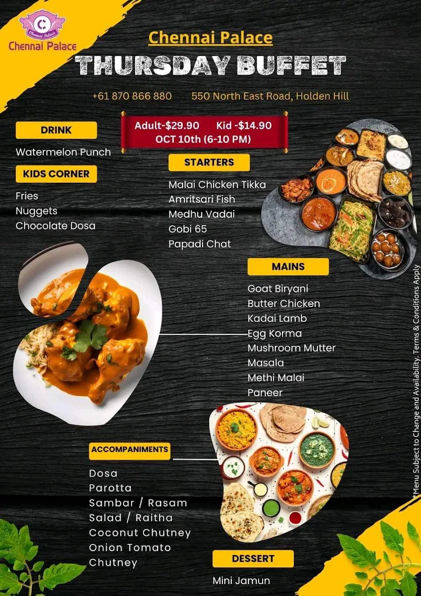 Menu, Lakshmi Vilas ( லட்சுமி விலாஸ் )